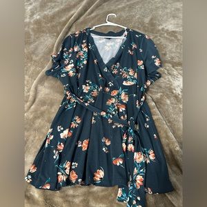 Torrid 4x turquoise floral blouse